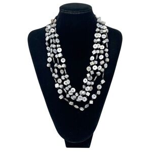 Premier Designs Multi-Strand Abalone Shell Seed Beads Necklace